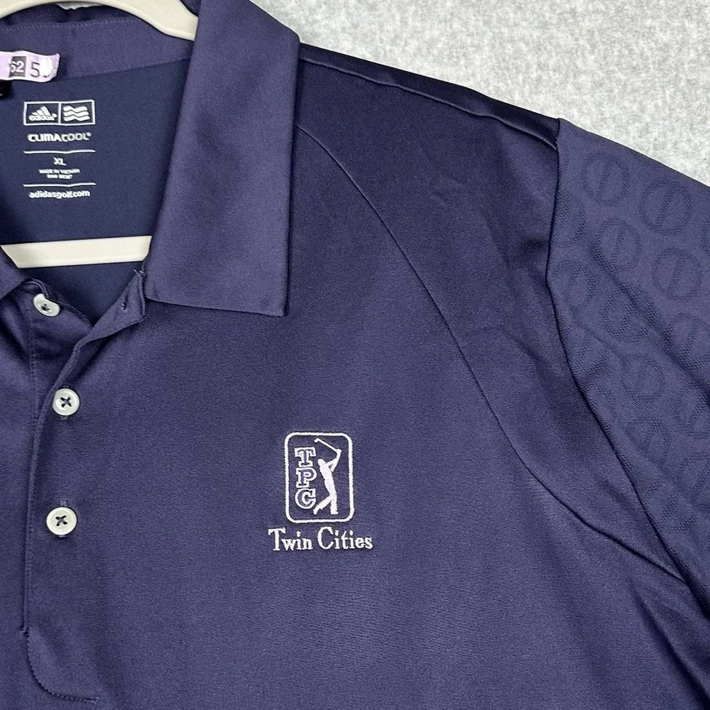 Adidas Shirt Mens XL Purple ClimaCool Polo Formotion TPG Twin Cities‎ Golf SS